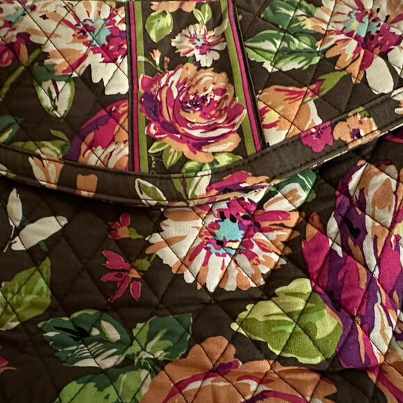 Vera Bradley Brown Floral Cloth Shoulder Bag, Pre-owned - Picture 2 of 4